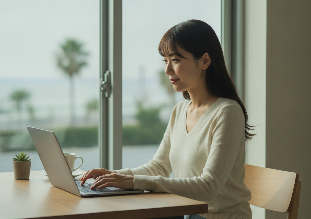 【波乗り女子が伝授！東京で夢の時短PCワーク、見つけるコツとサキちゃんの秘密🏖️】